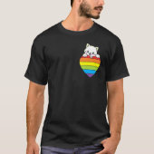 Ally Rainbow Heart Cat LGBTQ Community Pride Gende T-shirt (Voorkant)