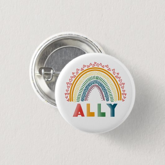 Ally Rainbow-knop Ronde Button 3,2 Cm (Voorkant /achterkant)