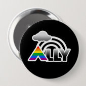 ALLY RAINBOW -.png Ronde Button 4,0 Cm (Voorkant /achterkant)