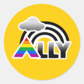 ALLY RAINBOW -.png Ronde Sticker (Voorkant)