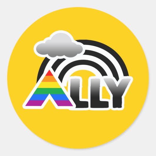 ALLY RAINBOW -.png Ronde Sticker (Voorkant)