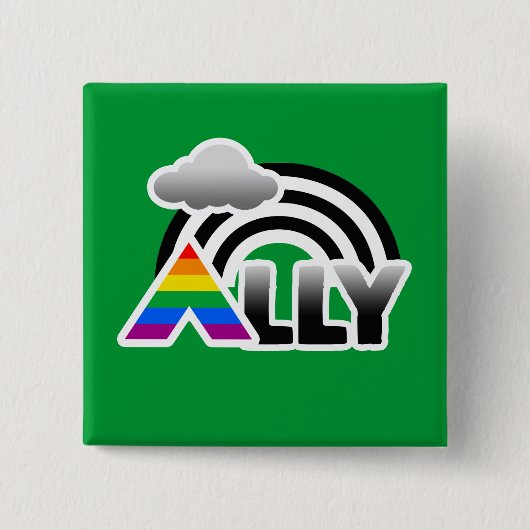 ALLY RAINBOW -.png Vierkante Button 5,1 Cm (Voorkant)