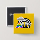 ALLY RAINBOW -.png Vierkante Button 5,1 Cm (Voorkant /achterkant)