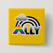 ALLY RAINBOW -.png Vierkante Button 5,1 Cm (Voorkant)