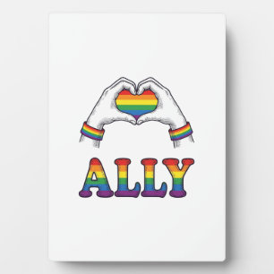 Ally Regenboog Handen Hart Vintage Pride T-shirt O Fotoplaat