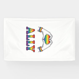 Ally Regenboog Handen Hart Vintage Pride T-shirt O Spandoek