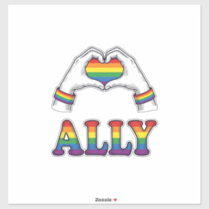 Ally Regenboog Handen Hart Vintage Pride T-shirt O Sticker