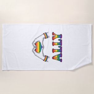 Ally Regenboog Handen Hart Vintage Pride T-shirt O Strandlaken