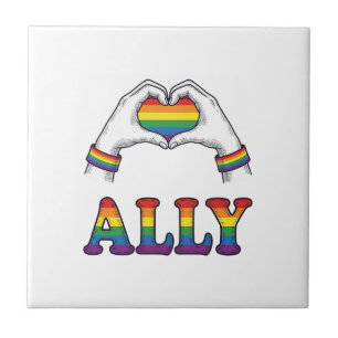 Ally Regenboog Handen Hart Vintage Pride T-shirt O Tegeltje