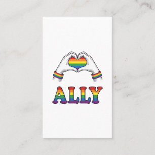 Ally Regenboog Handen Hart Vintage Pride T-shirt O Visitekaartje