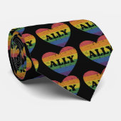Ally regenboogvlaghart LGBT lesbische homo's Stropdas (Opgerold)