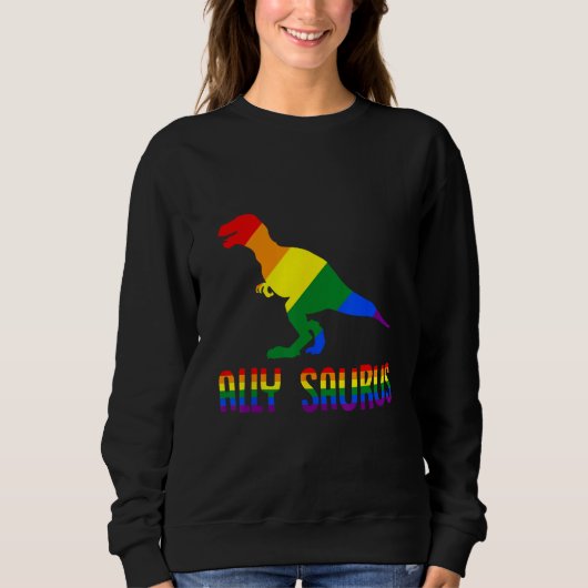 Ally saurus rex LGBTQ flag Gay Pride month Trui (Voorkant)