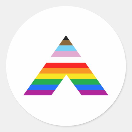 Ally Symbol LGBTQ POC Ronde Sticker (Voorkant)