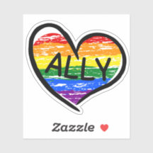 Ally voor LGBTQ+ Hand Getekend Hart