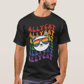 AllyCat Ally Cat Gay Pride Rainbow Sunglasses LGB T-shirt (Voorkant)