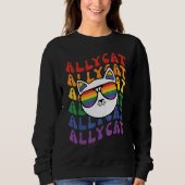 AllyCat  Ally Cat Gay Pride Rainbow Sunglasses LGB Trui (Voorkant)