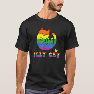 Allycat Lgbt Pride Maand Kat Met Ally Pride Regenb T-shirt