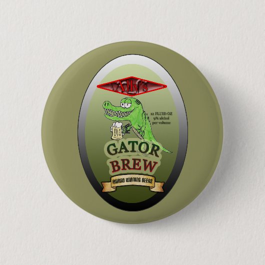 Ally's Gator Brew Ronde Button 5,7 Cm (Voorkant)