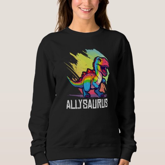 Allysaurus Dinosaur Funny Dino Graphic Ally Equali Trui (Voorkant)
