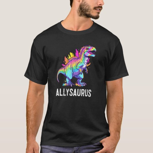 Allysaurus Dinosaur Grappige Dino Ally Pride Gelij T-shirt (Voorkant)