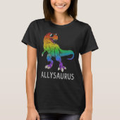 Allysaurus Dinosaur In Rainbow Flag Ally LGBT Gay  T-shirt (Voorkant)