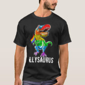 Allysaurus Lgbt Dinosaur Rainbow Pride Flag Gay Pr T-shirt (Voorkant)