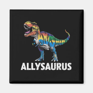 Allysaurus LGBT Dinosaurus Regenboog Vlag Ally LGB Magneet