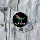 Allysaurus LGBT Dinosaurus Regenboog Vlag Ally LGB Ronde Button 7,6 Cm (In situ)