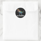 Allysaurus LGBT Dinosaurus Regenboog Vlag Ally LGB Ronde Sticker (Tas)