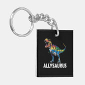 Allysaurus LGBT Dinosaurus Regenboog Vlag Ally LGB Sleutelhanger (Voorkant Links)