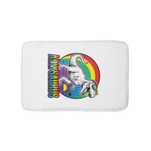 Allysaurus Regenboog Dinosaurus Vintage T-Shirt On Badmat