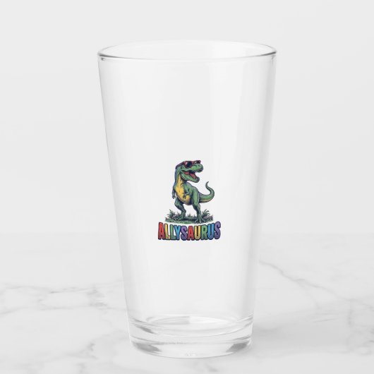 Allysaurus Vintage Dinosaur Zonnebril Shirt Ontwer Glas (Voorkant)