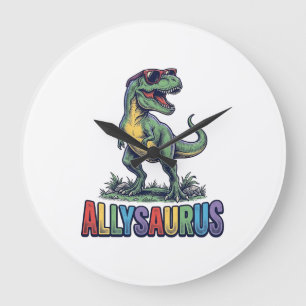 Allysaurus Vintage Dinosaur Zonnebril Shirt Ontwer Grote Klok