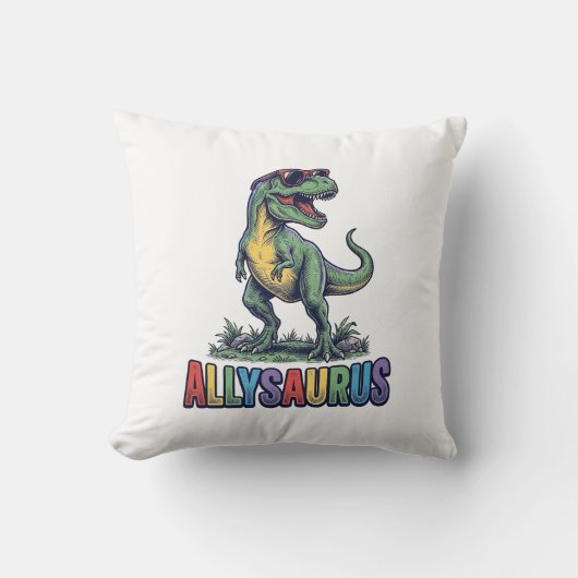 Allysaurus Vintage Dinosaur Zonnebril Shirt Ontwer Kussen (Voorkant)