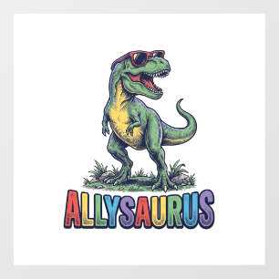 Allysaurus Vintage Dinosaur Zonnebril Shirt Ontwer Raamsticker