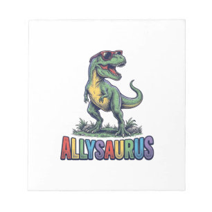 Allysaurus Vintage Dinosaurus Zonnebril Shirt Ontw Notitieblok