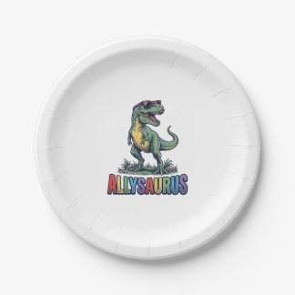 Allysaurus Vintage Dinosaurus Zonnebril Shirt Ontw Papieren Bordje