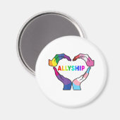 Allyship Heart LGBT Support Protect Kids Rainbow F Magneet (Voorkant / Achterkant)