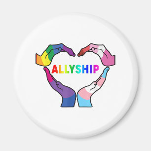 Allyship Heart LGBT Support Protect Kids Rainbow F Magneet