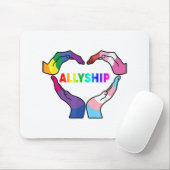 Allyship Heart LGBT Support Protect Kids Rainbow F Muismat (Met muis)