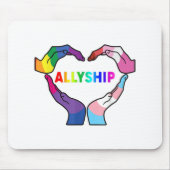 Allyship Heart LGBT Support Protect Kids Rainbow F Muismat (Voorkant)