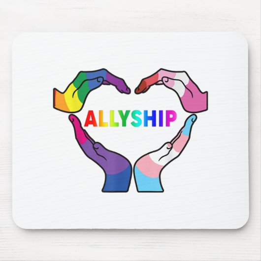 Allyship Heart LGBT Support Protect Kids Rainbow F Muismat (Voorkant)