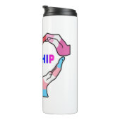 Allyship Heart LGBT Support Protect Kids Rainbow F Thermosbeker (Geroteerd rechts)