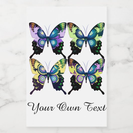 Alm Morpho Blue Elegant Butterflies Voedselcontainer Etiket (Enkel label)