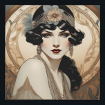 Alma A Beautiful Art Deco Woman Imitatie Canvas Print<br><div class="desc">Alma is een prachtige Art Deco flapper. Ze heeft een prachtig hoofdstuk en flapper jurk. Een prachtige flashback naar een vervlogen tijdperk.</div>