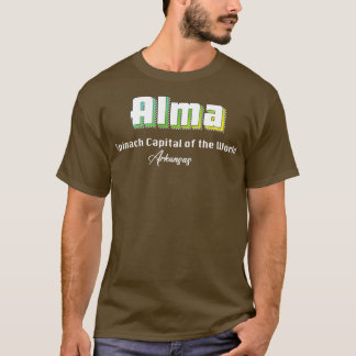 Alma Arkansas Gele tekst T-shirt