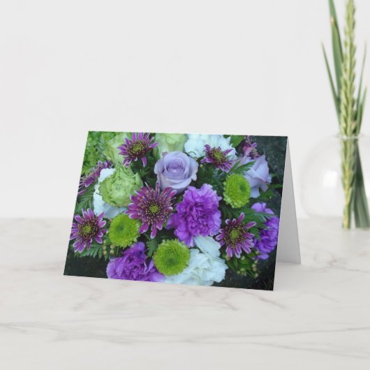 Alma Blooms Purple Bouquet Kaart (Voorkant)