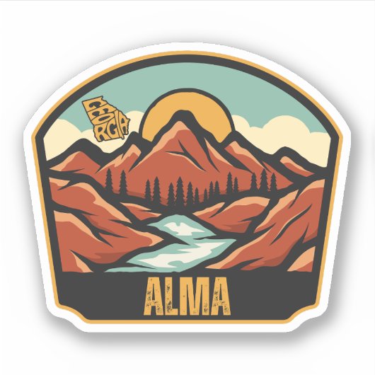 Alma, Georgia Sticker (Voorkant)
