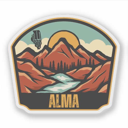 Alma, Illinois Sticker (Voorkant)