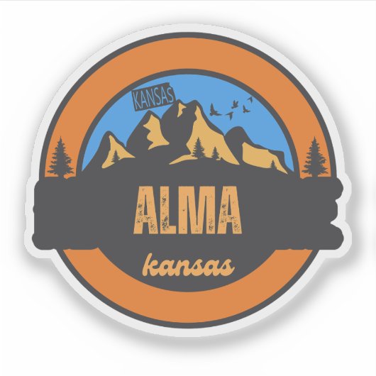 Alma, Kansas Sticker (Voorkant)